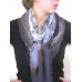 Feather Print Black-Cocoa Scarf